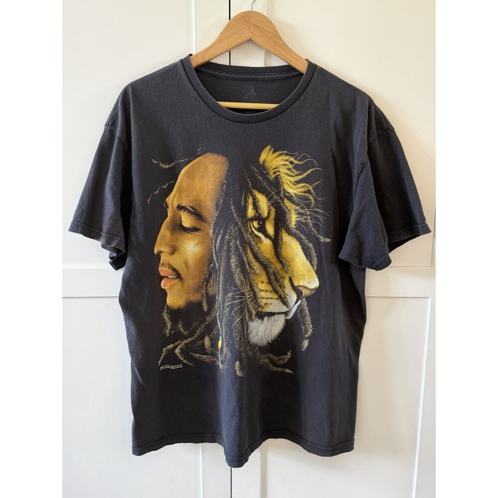Vintage Bob Marley 2007 Zion Lion T-shirt Size XL RastaFari Jamaica Reggae Music